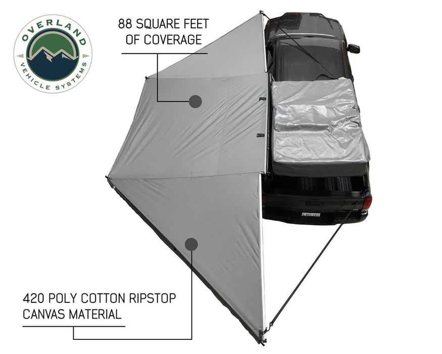 OVS Nomadic Awning 180 Degree - Dark Gray Cover With Black Cover Coverage Area