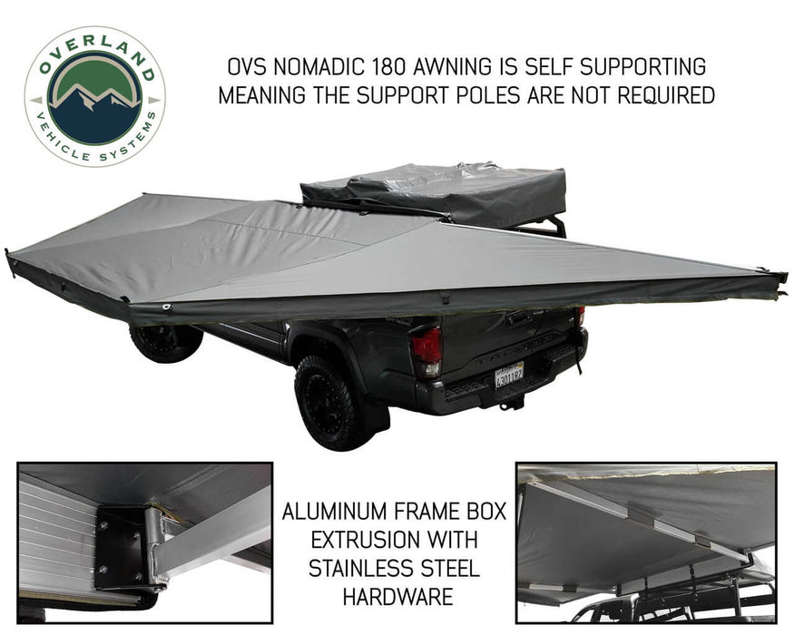 OVS Nomadic Awning 180 Degree - Dark Gray Cover With Black Cover Frame Box