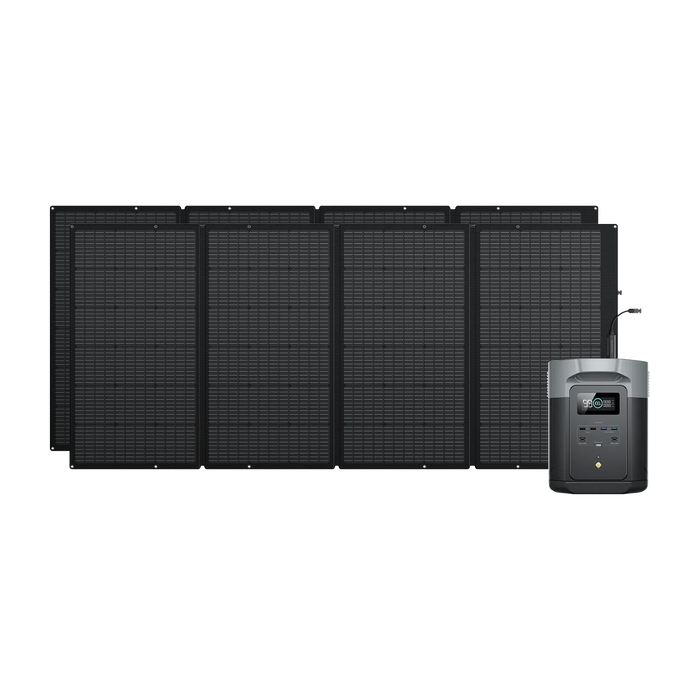 Long Lasting, Lightweight EcoFlow DELTA 2 Max Solar Generator (PV400W) With 2 Solar Panels