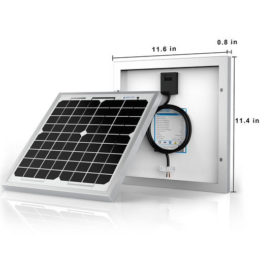ACOPOWER 10W Mono Solar Panel for 12V Battery Charging, Off-Grid