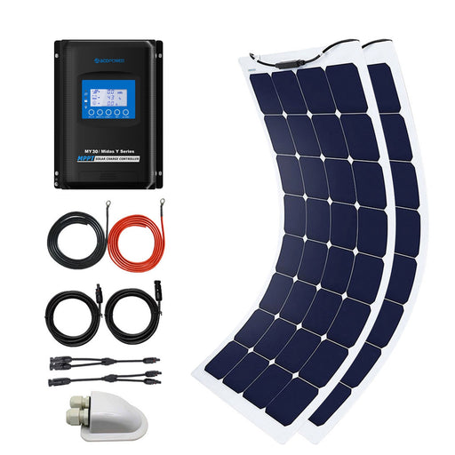ACOPOWER 220W Flexible Solar RV Kit w/ 30A MPPT LCD Charge Controller