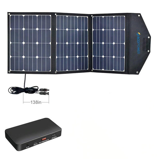 ACOPOWER 120W Portable Solar Panel Foldable Suitcase w/ Built In Box