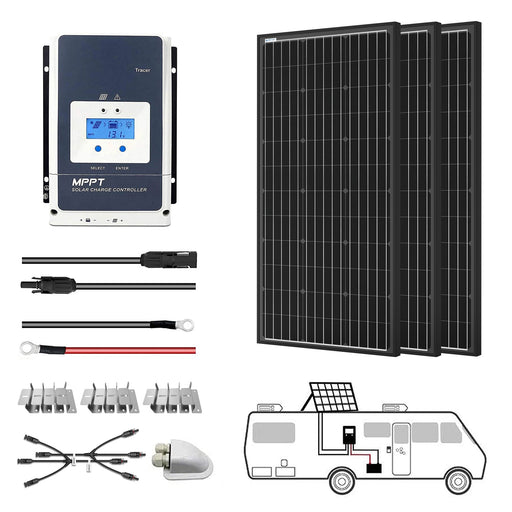 600 Watt Monocrystalline Solar RV Kit w/50A MPPT