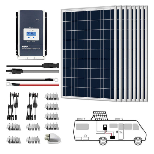 ACOPOWER 8x100W 12V  Poly Solar RV Kits w/ 60A MPPT Charge Controller