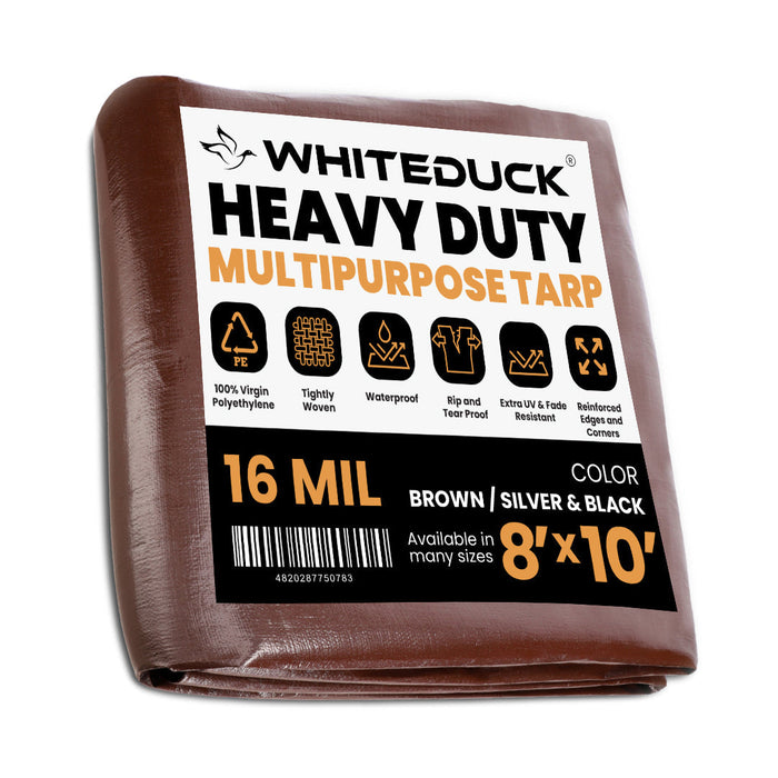 White Duck Super Heavy Duty Thick Poly Tarp Cover, 16Mil, 8oz.