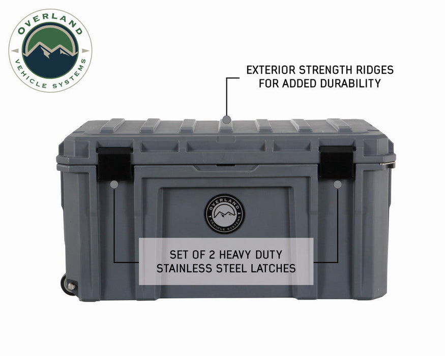 OVS Dry Box Storage Dark Grey 169QT With Wheels, Bottle Opener