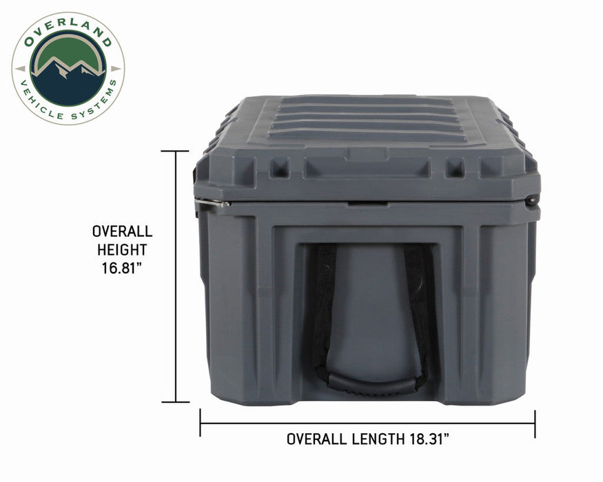 OVS Dry Box Storage - Dark Grey 95QT with Drain, Bottle Opener 40100011