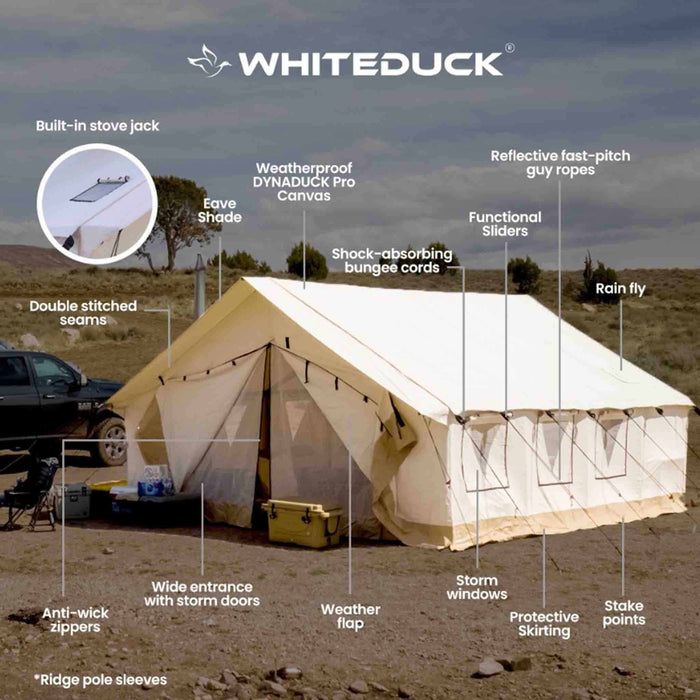 White Duck 8'x10' Alpha Wall Tent, Canvas Camping & Hunting Tent