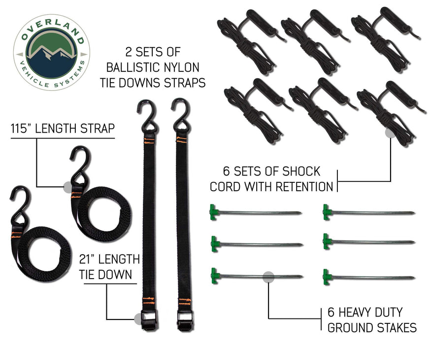 OVS Nomadic Awning 180 Degree - With Zip In Wall Tie Downs