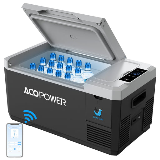 ACOPOWER LiONCooler Min Solar Powered Car Fridge Freezer, 19 Quarts