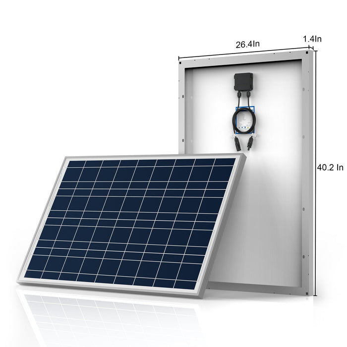 ACOPOWER 100W Polycrystalline Solar Panel for 12 Volt Battery Charging