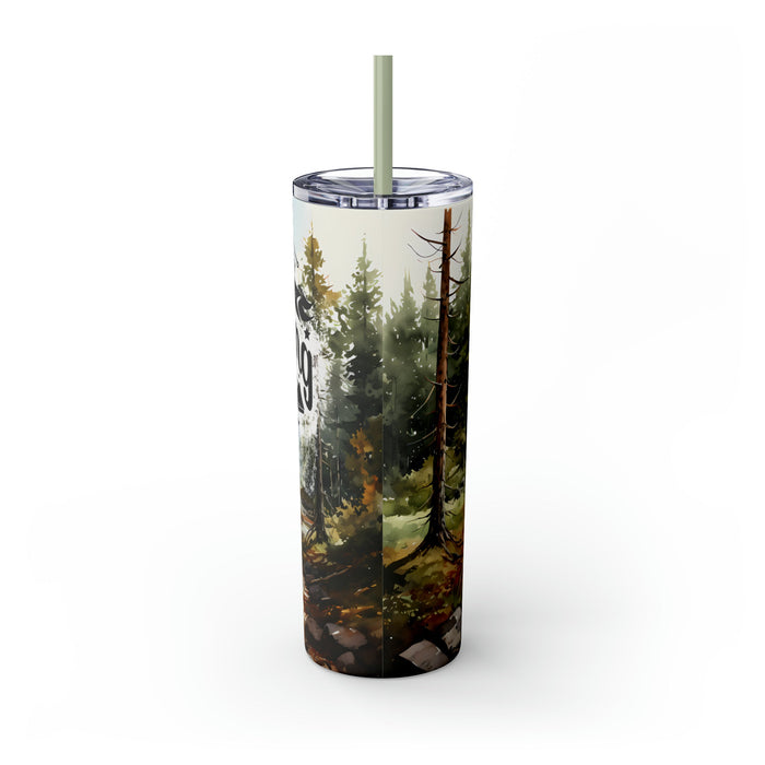 Life is Best When Camping - Skinny Tumbler with Straw, 20oz