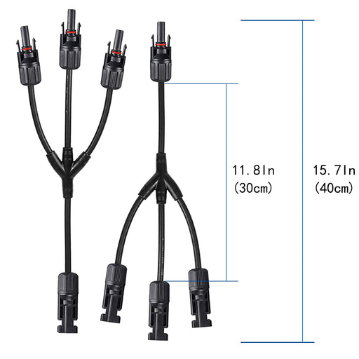 ACOPOWER Y Branch Connectors, 1 to 3 M/FFF + F/MMM Solar Parallel Adapter