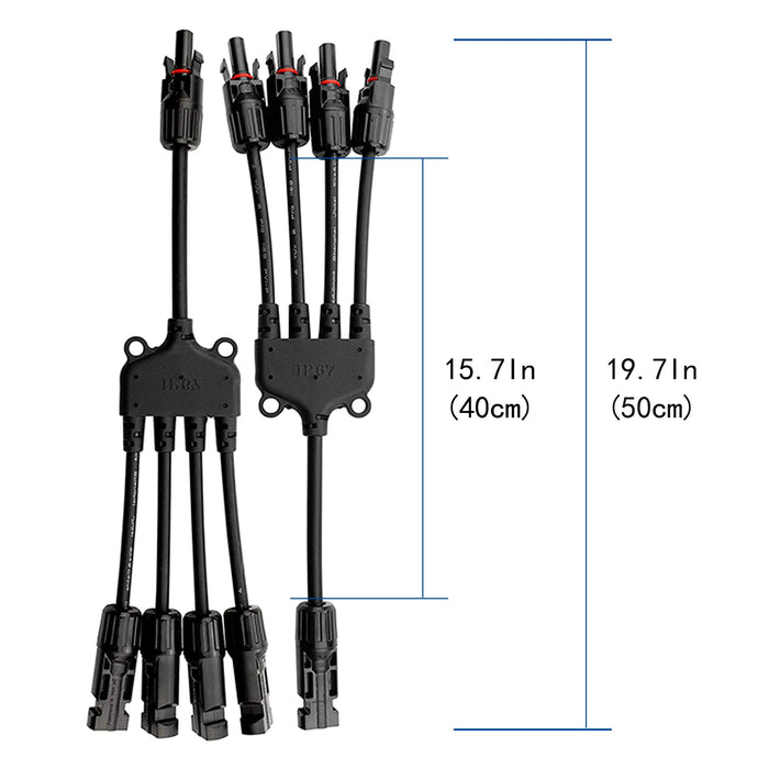 ACOPOWER 1 to 4 Solar Y Branch Connectors, 1 Pair Y Branch Parallel Adapter