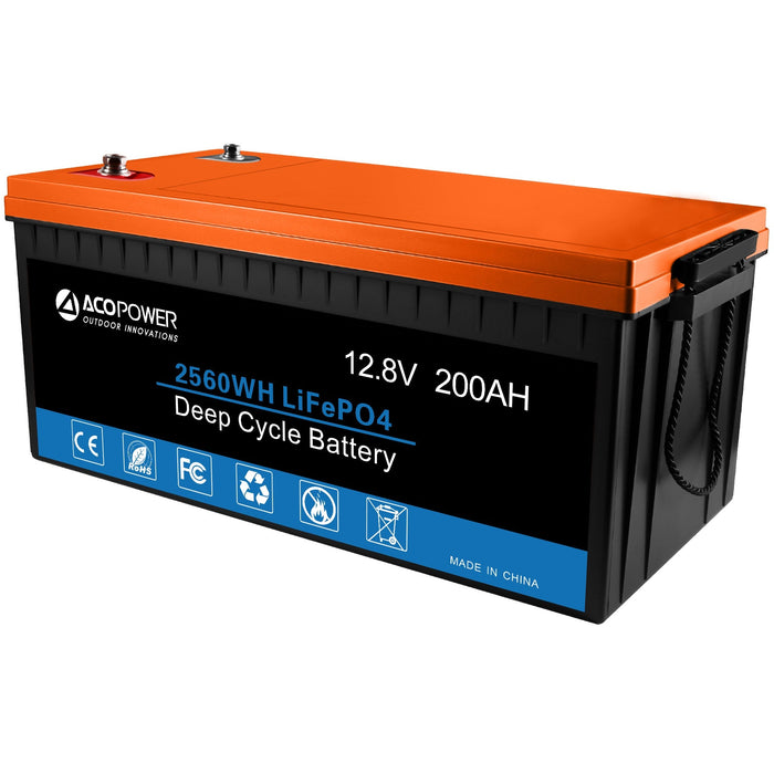 ACOPOWER 12V 200Ah LiFePO4 Deep Cycle Lithium Battery