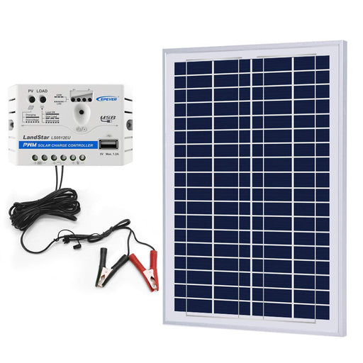 ACOPOWER 25W Off-grid Solar Kit, 5A charge controller SAE connector