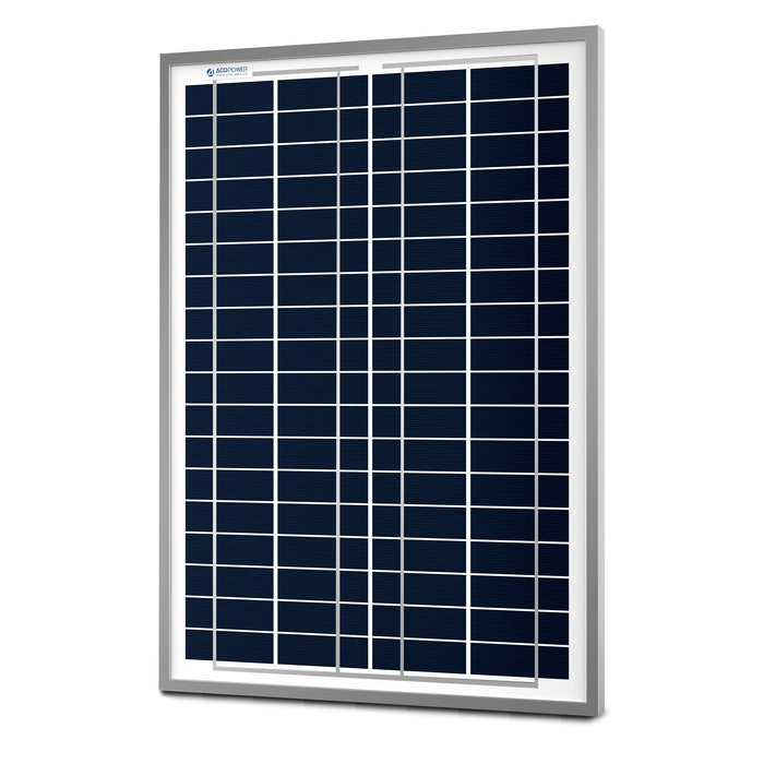 ACOPOWER 25 Watts Poly Solar Panel Module for 12 Volt Battery Charging