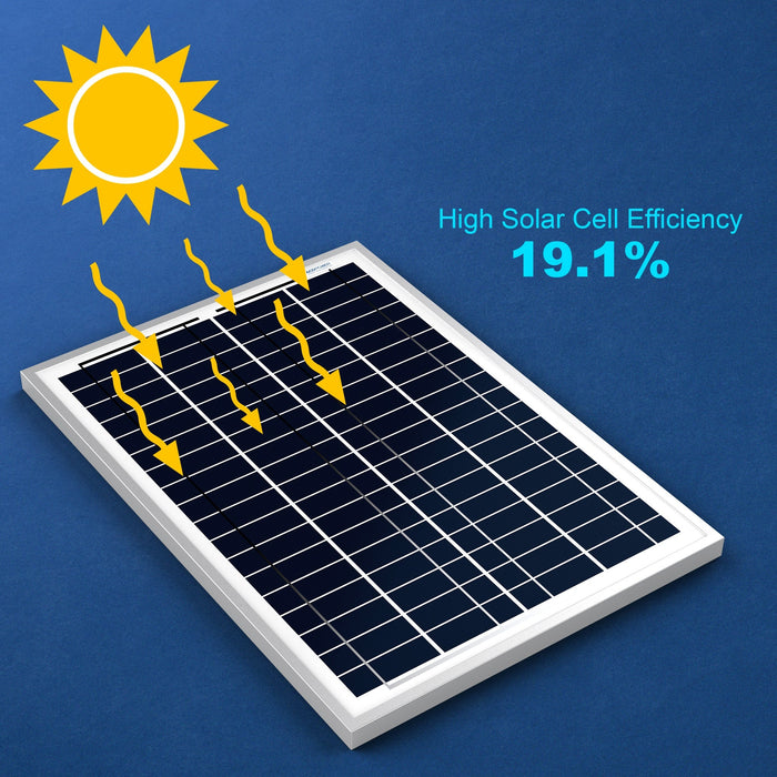 ACOPOWER 25 Watts Poly Solar Panel Module for 12 Volt Battery Charging