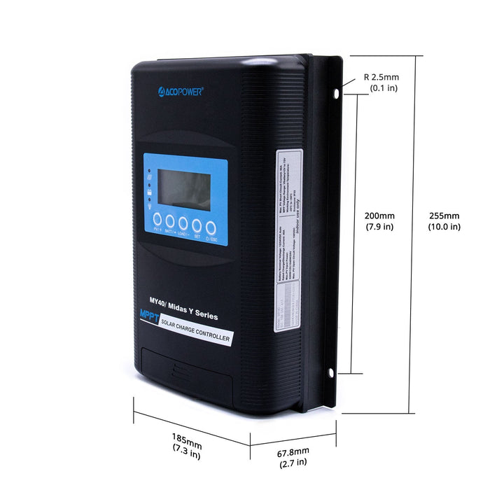 ACOPOWER Midas 40A MPPT Solar Charge Controller w/ Remote Meter MT-50