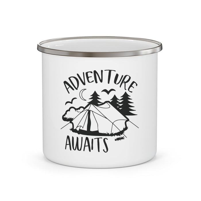 Adventure Awaits - Stainless Steel Enamel Camping Mug 12 oz