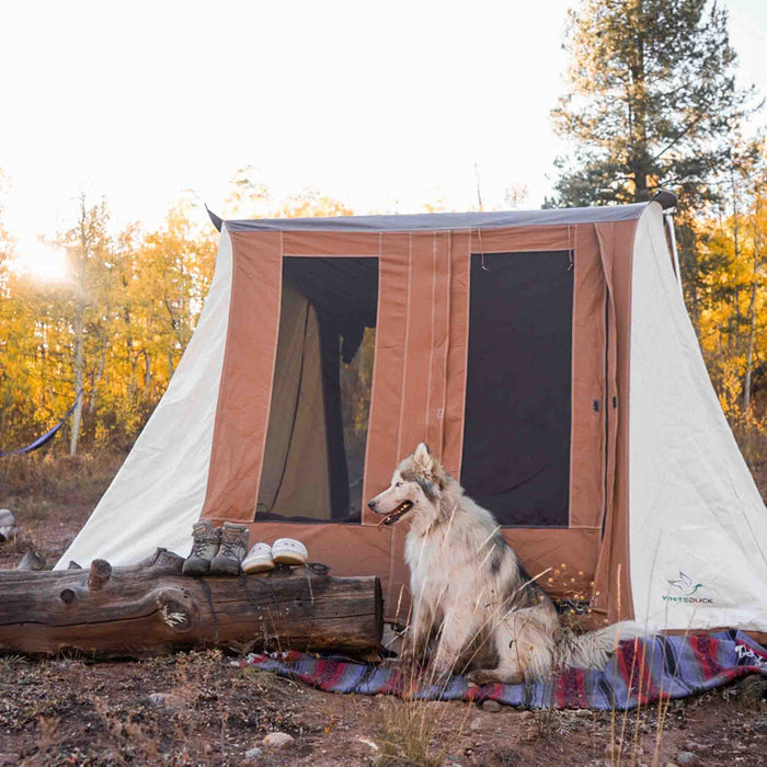 White Duck 10'x10' Prota Canvas Cabin Tent, Water Repellent