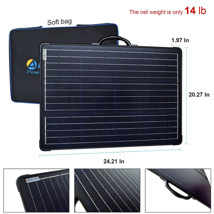 ACOPOWER Plk 120W Portable Solar Panel Kit with 20A Charge Controller