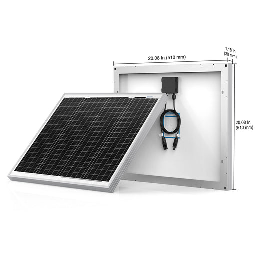 ACOPOWER 50W Mono Solar Panel for 12V Battery Charging, Off-Grid