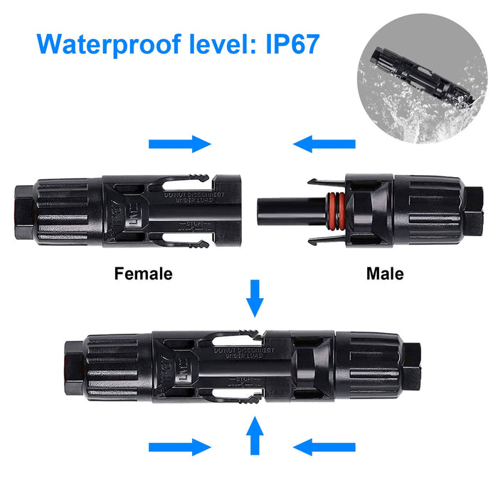 ACOPOWER 1 Pair PV Connector Male/Female Solar Panel Cable Connector