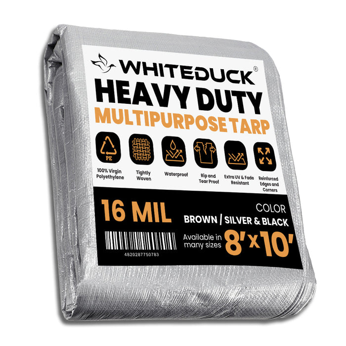 White Duck Super Heavy Duty Thick Poly Tarp Cover, 16Mil, 8oz.