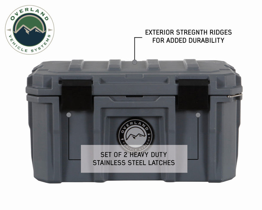 OVS Dry Box Storage - Darkgrey 53QT with Drain, Bottle Opener 40100001