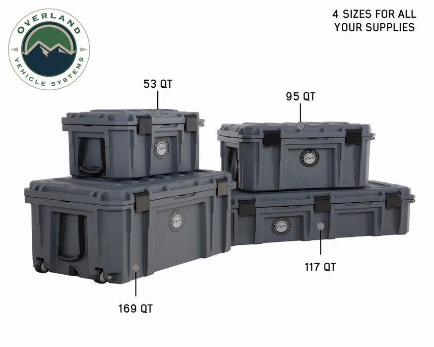 OVS Dry Box Storage - Darkgrey 53QT with Drain, Bottle Opener 40100001