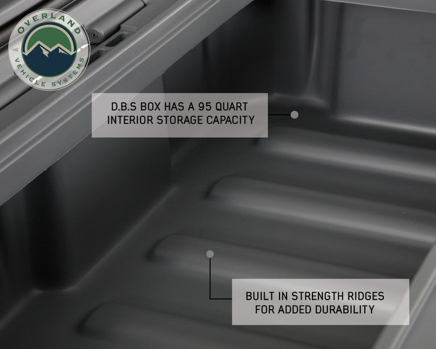OVS Dry Box Storage - Dark Grey 95QT with Drain, Bottle Opener 40100011