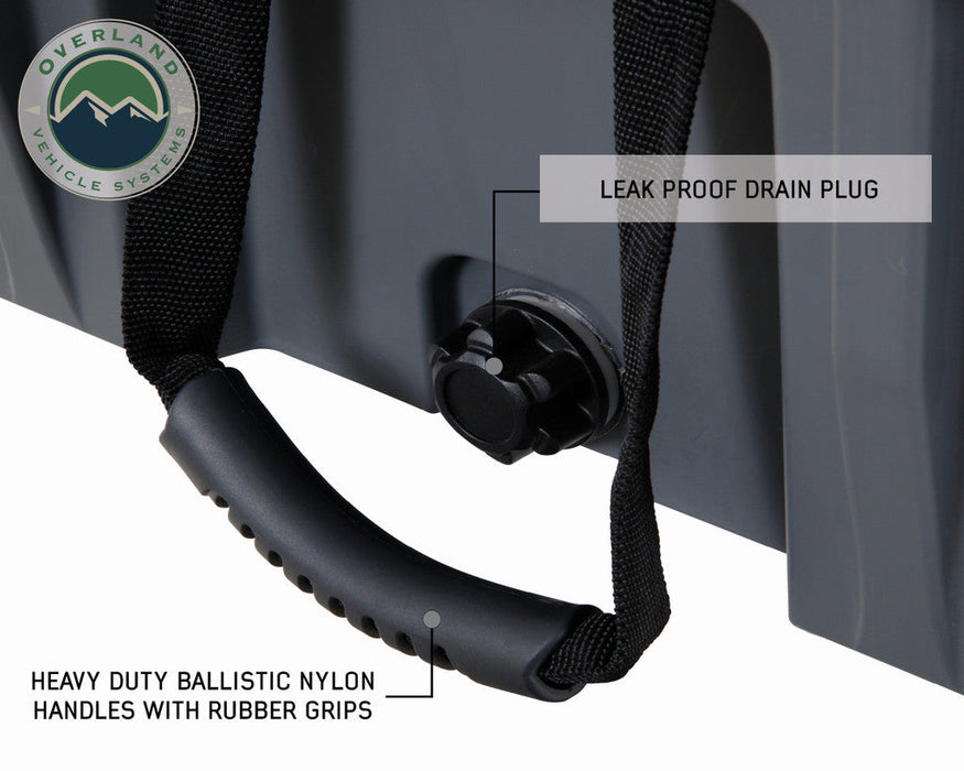 OVS Dry Box Storage - Dark Grey 95QT with Drain, Bottle Opener 40100011