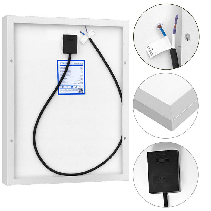 ACOPOWER 20W 12V Solar Charger Kit, 5A Charge Controller w/ Alligator Clips