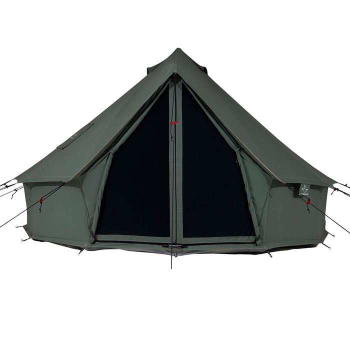 13 person tent White Duck 13' Regatta Bell Tent Fire Water Repellent / Forest Green