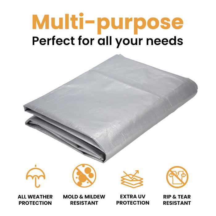 White Duck Super Heavy Duty Thick Poly Tarp Cover, 16Mil, 8oz.