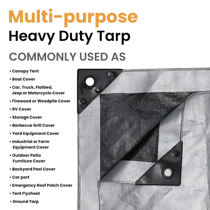 White Duck Super Heavy Duty Thick Poly Tarp Cover, 16Mil, 8oz.