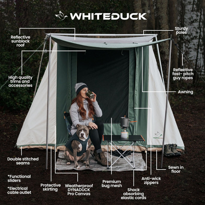 White Duck 7'x9' Prota Canvas Cabin Tent, Deluxe, Water Repellent — Green Gear Store
