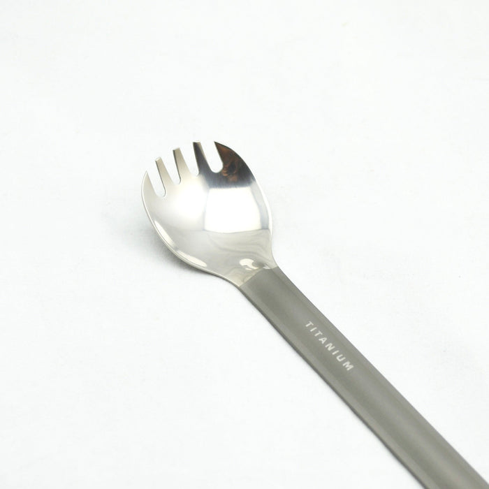 TOAKS Titanium Long Handle Spork with Polished Bowl