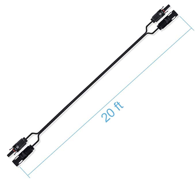 ACOPOWER 20FT Solar Extension Cable with MC4 Female - acopower