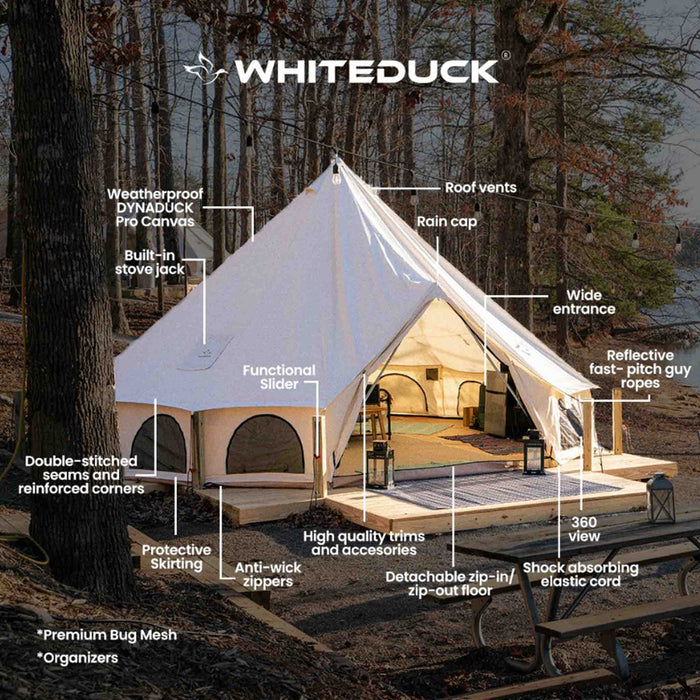 White Duck 20' Avalon Canvas Bell Family Camping Tent