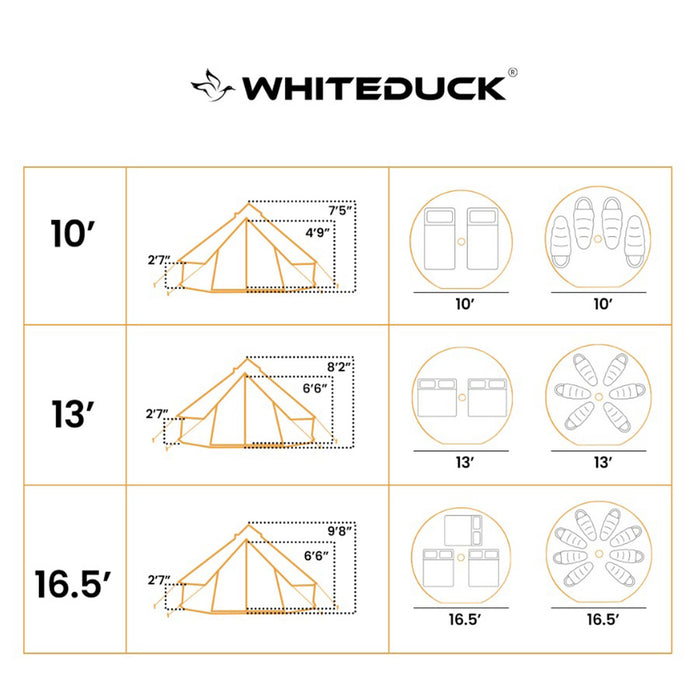 White Duck 13' Regatta Canvas Bell Family Camping Tent