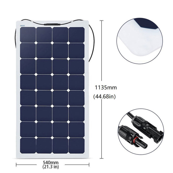 ACOPOWER 110w 12v Flexible lightweight ETFE Solar Panel w/ Connector